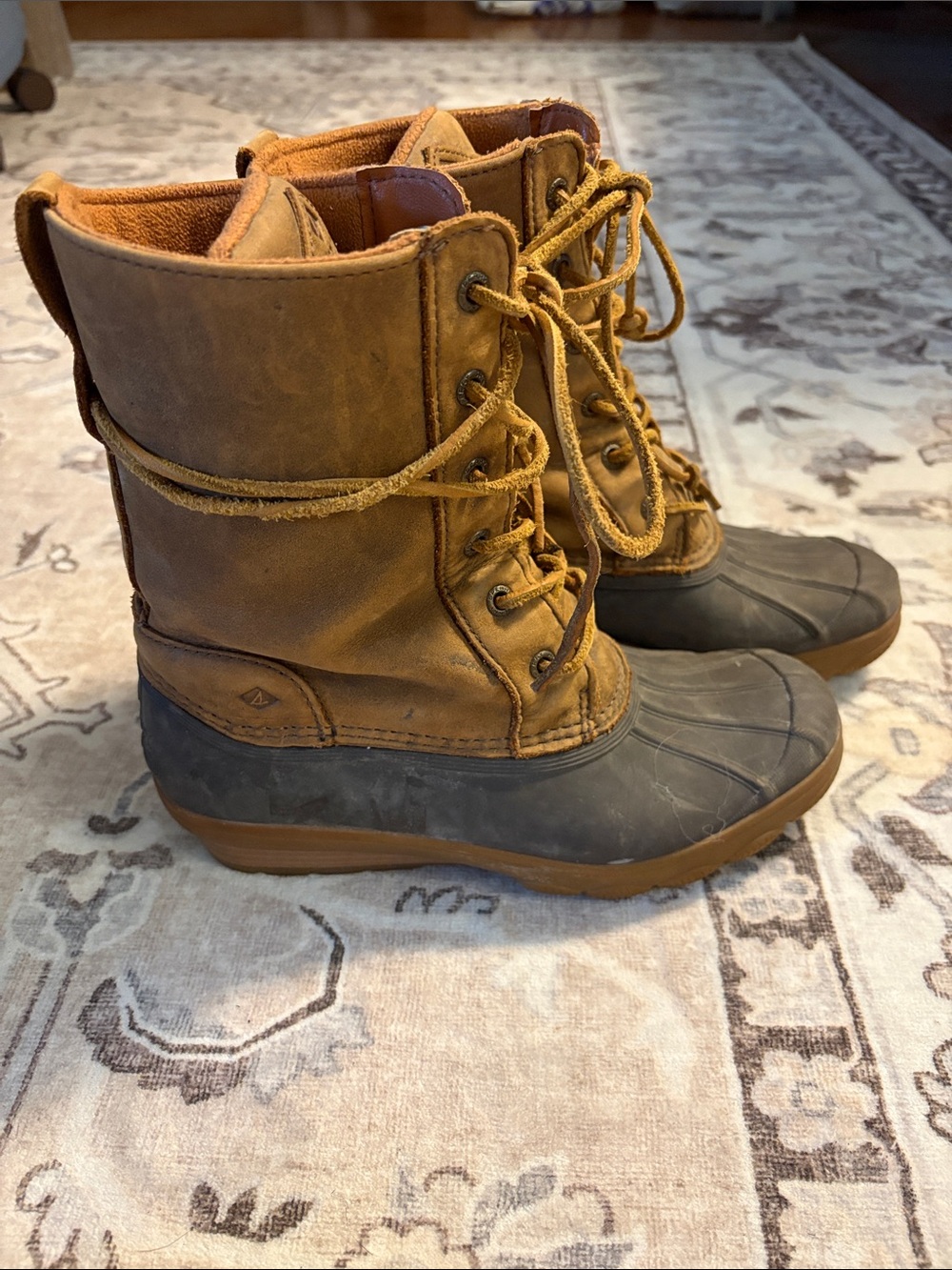 Sperry rain snow boots Brown Lace-Up Duck Boots